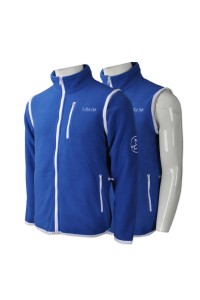 Z313 Make personalized zip up coat  Detachable sleeve Detachable jacket  United States Courtney zip up garment factory